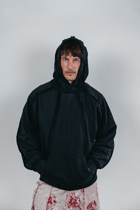 Sudadera negra cortes